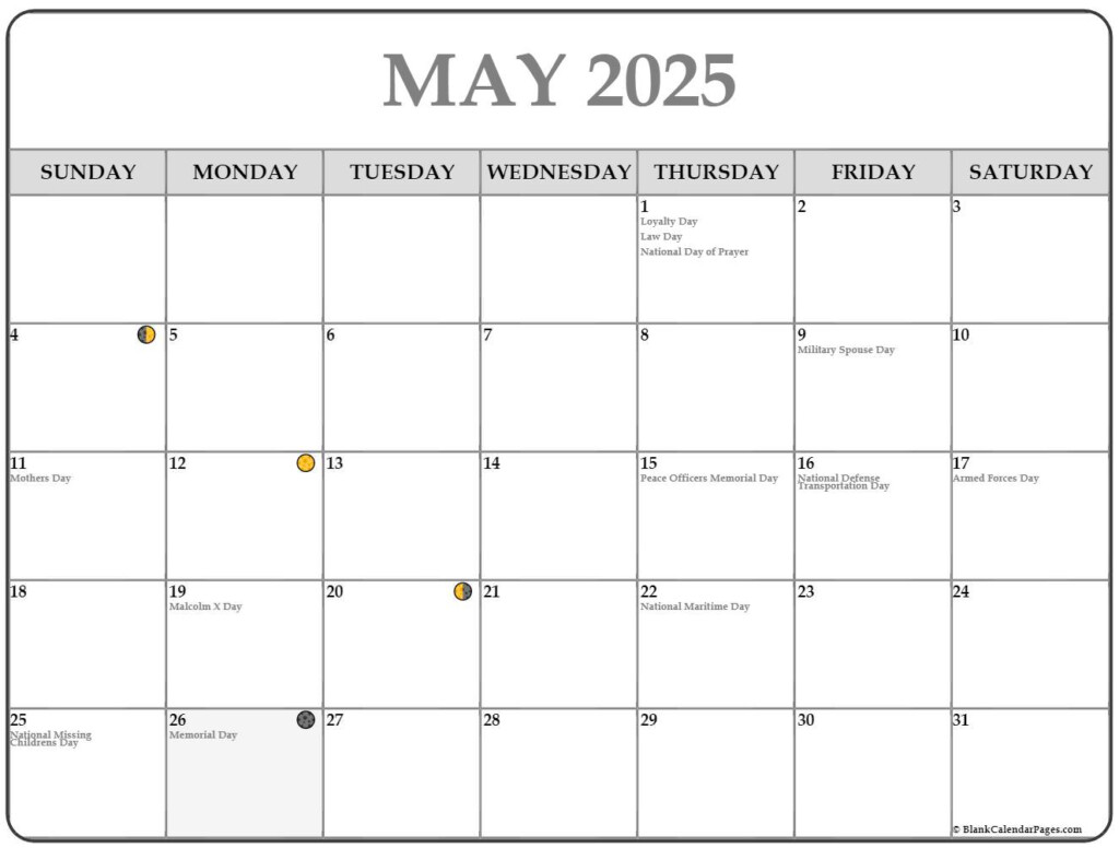 May 2025 Full Moon Calendar Printable Erin Tamarah