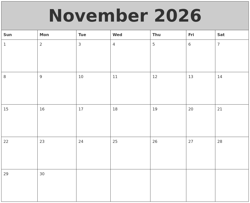 May 2026 Calendar