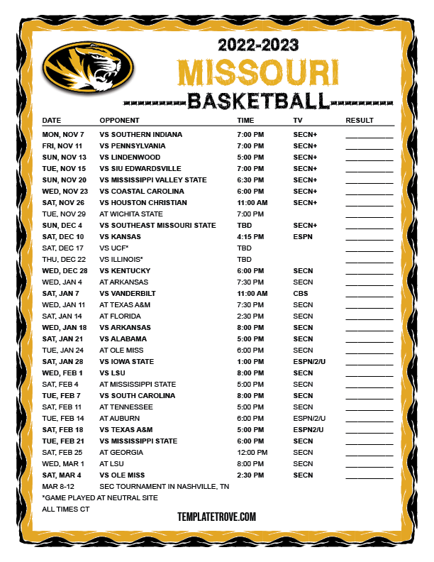 Mizzou 2024 2025 Calendar Printable Calendars 2025