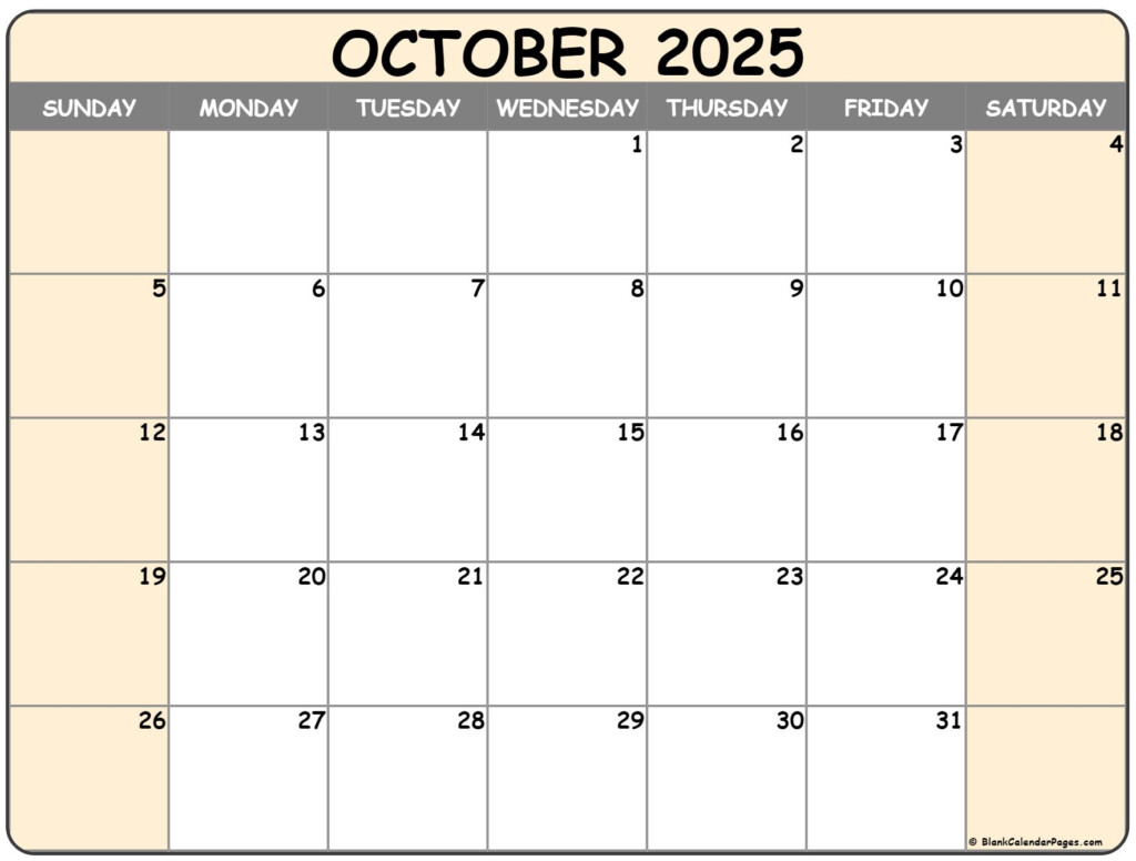 October Printable Calendar