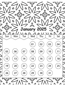 Printable Calendar 2025 Coloring 2025 Coloring Pages Calendar