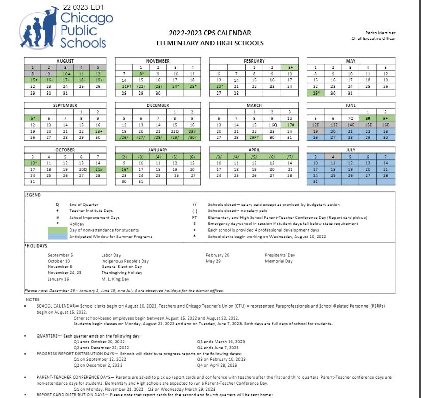 Printable Chicago Public Schools Calendar 2025 2026 Graciela Vangomez