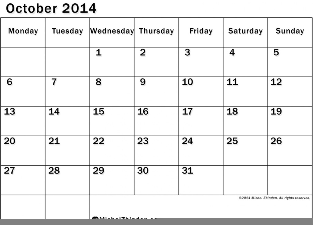 Printable Monthly Calendar Large Squares Calendar Printables Free Blank